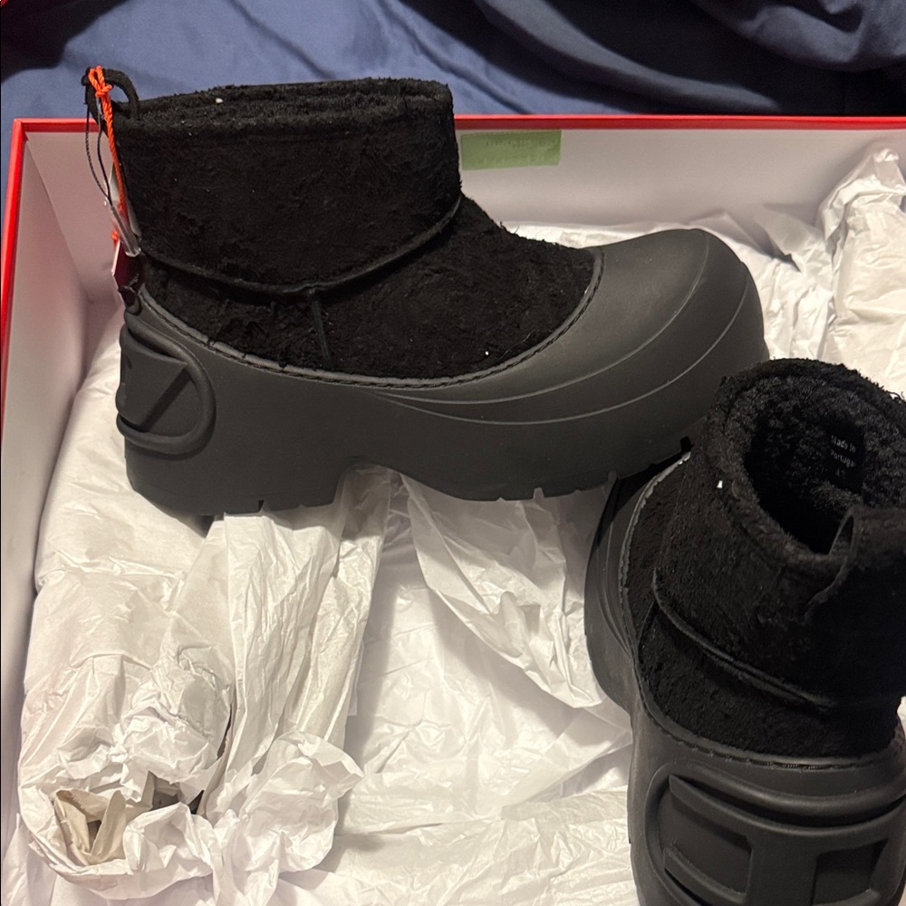 Black and Gray Ankle Boots
